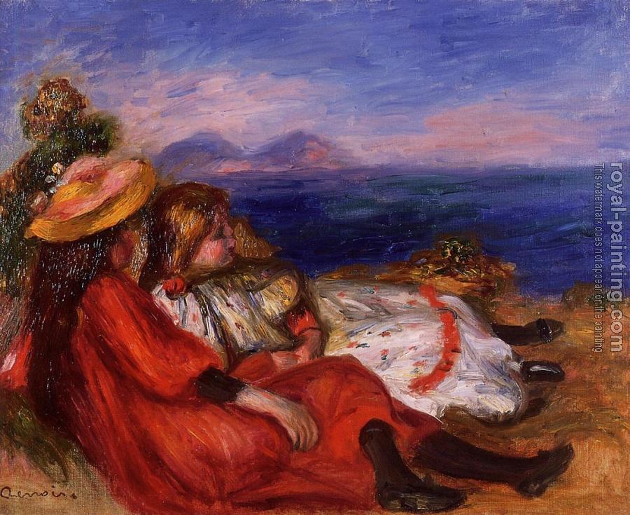 Pierre Auguste Renoir : Two Little Girls on the Beach